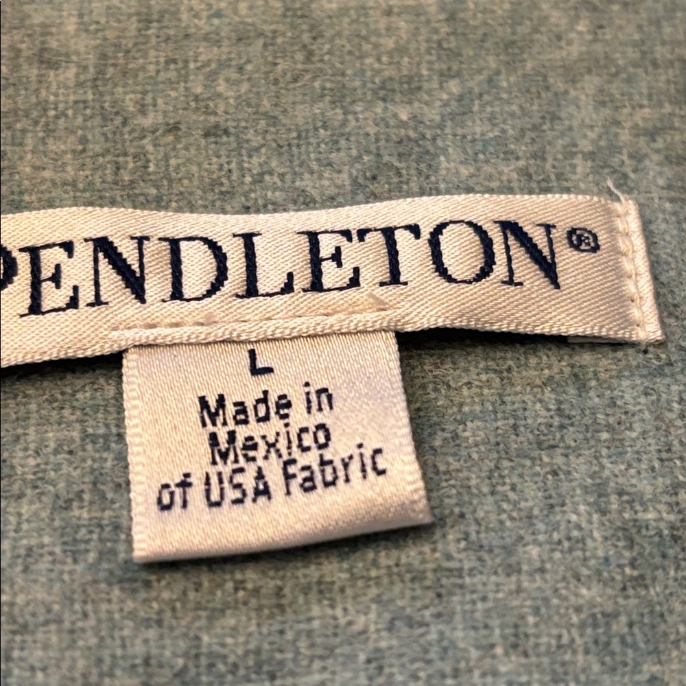 Pendleton Blue Wool Button Down Shirt Jacket Large - image 6